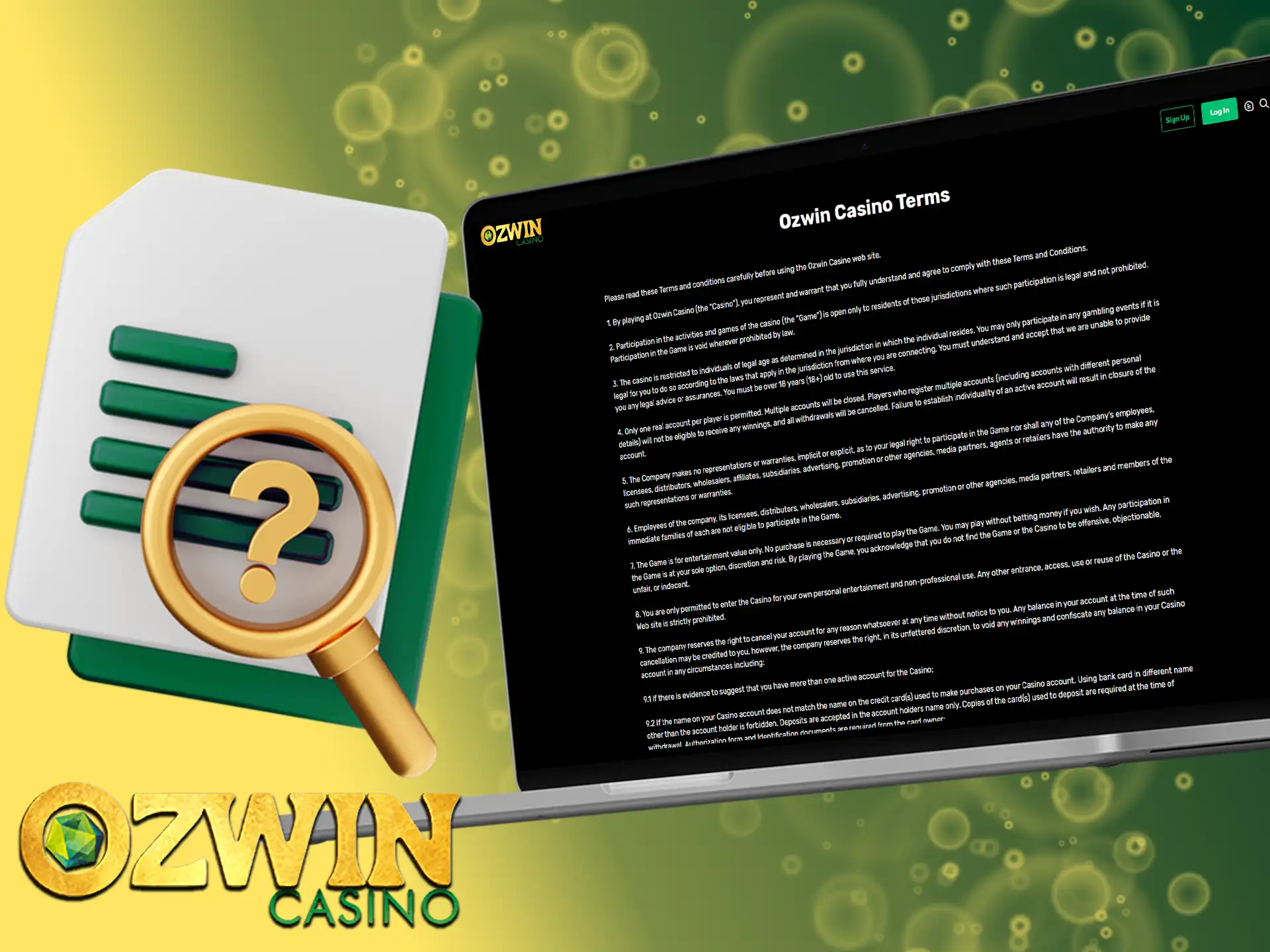 Ozwin requires users to follow certain rules when registering an account.